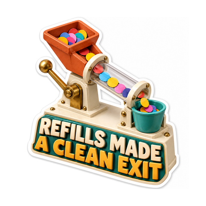 Refills Made a Clean Exit Colorful Chute Vinyl Decal Stickers