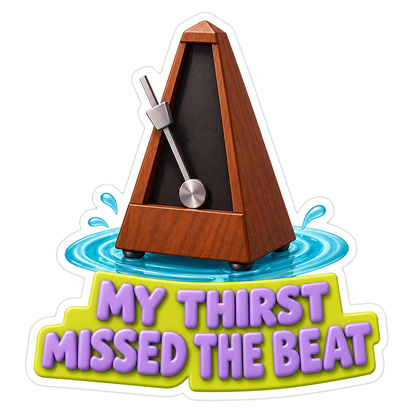 Wood Metronome with Missed the Beat Quote Vinyl Decal Stickers