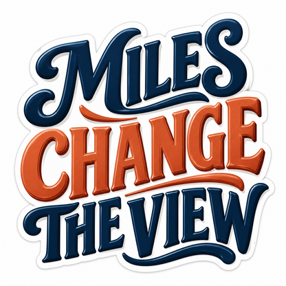 Miles Change the View Navy Rust Quote Art Vinyl Decal Stickers