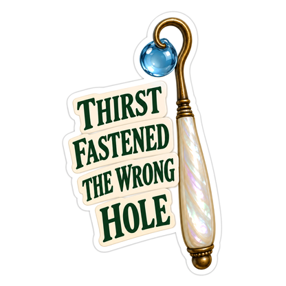 Pearl Handle Button Hook with Blue Glass Orb Vinyl Decal Stickers
