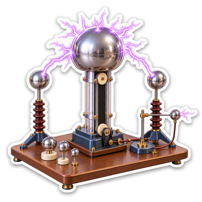 Silver Sphere Generator with Purple Sparks Vinyl Decal Stickers