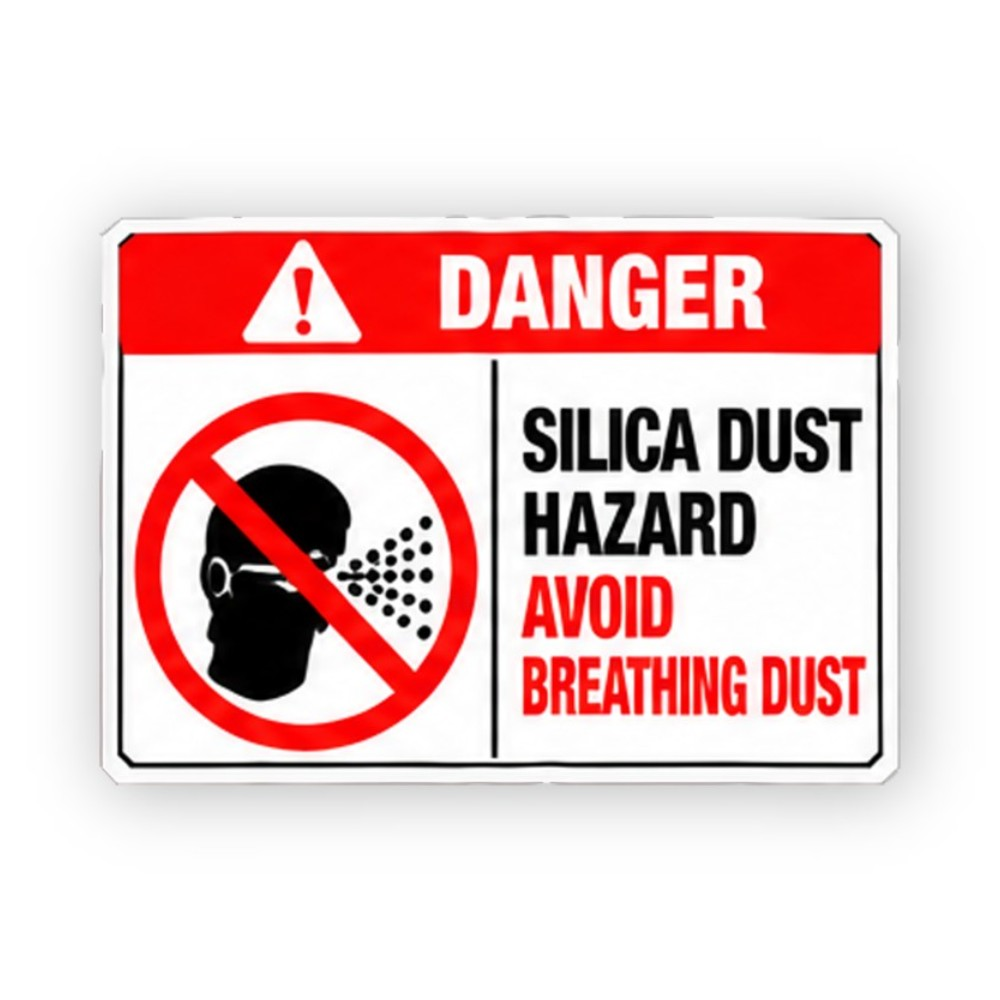 Red Danger Silica Crossed Dust Head Panel Vinyl Decal Stickers