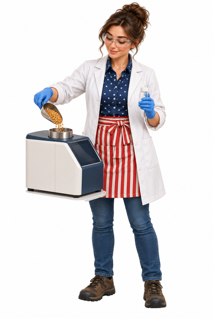 Woman Pouring Wheat Into Bench Analyzer Art Vinyl Decal Stickers