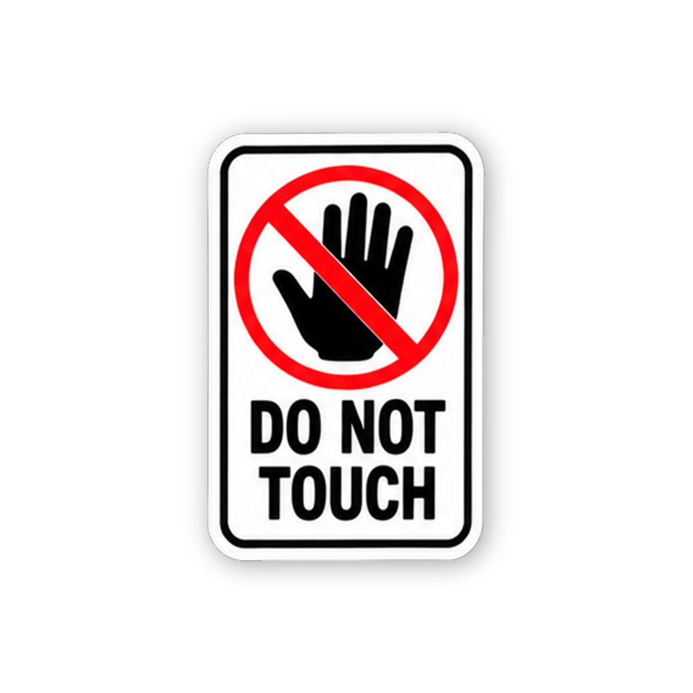 Black Do Not Touch Crossed Hand Portrait Vinyl Decal Stickers