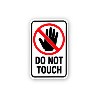 Black Do Not Touch Crossed Hand Portrait Vinyl Decal Stickers