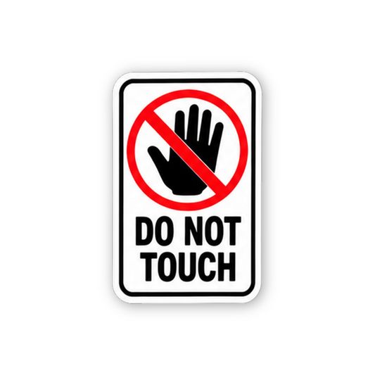 Black Do Not Touch Crossed Hand Portrait Vinyl Decal Stickers