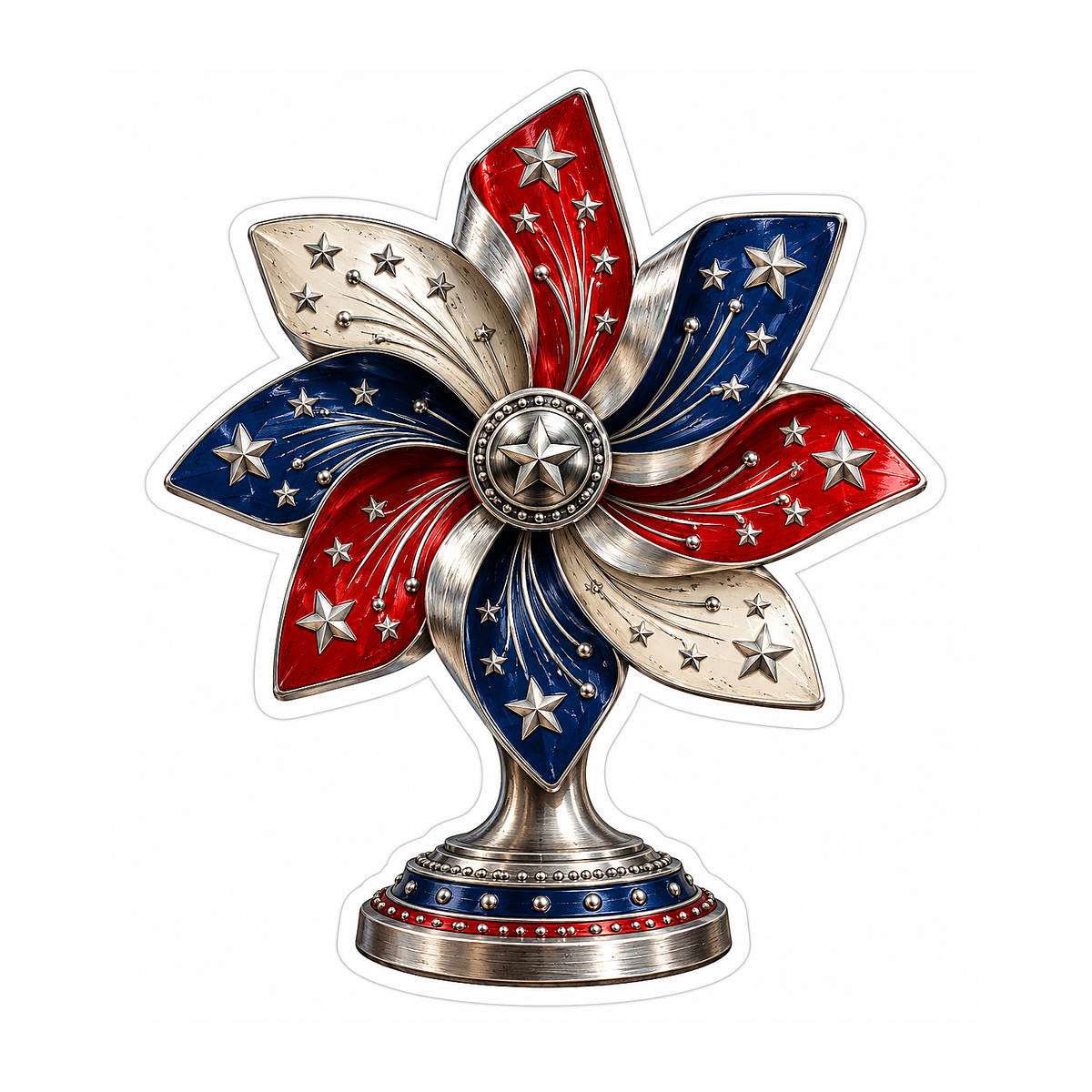 Star Engraved Metal Pinwheel Stand Vinyl Decal Stickers