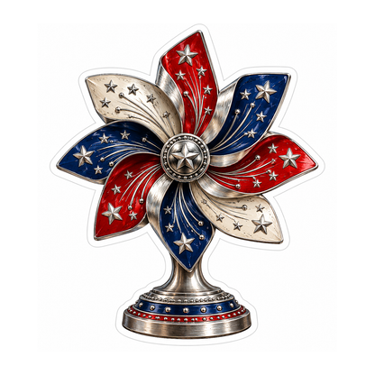 Star Engraved Metal Pinwheel Stand Vinyl Decal Stickers