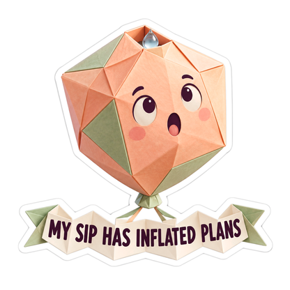Peach Paper Balloon With Inflated Plans Art Vinyl Decal Stickers