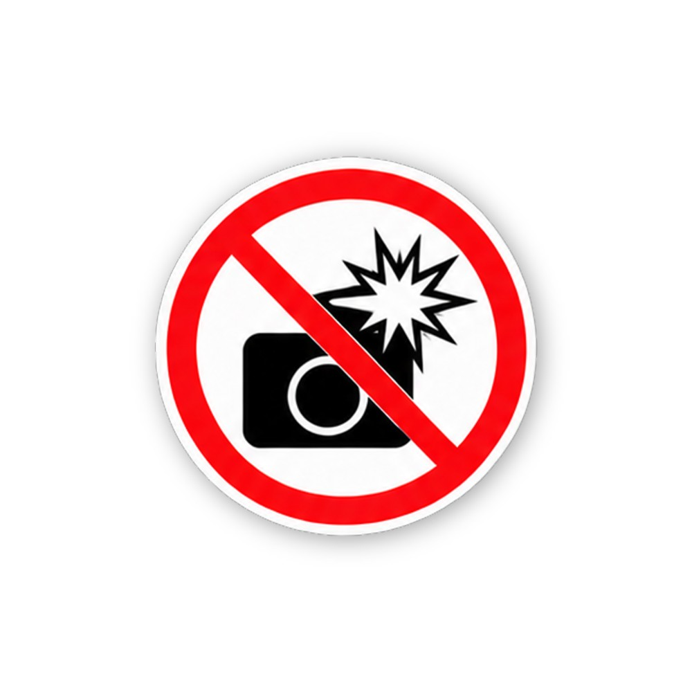 Red Crossed Flash Camera Small Circle Vinyl Decal Stickers