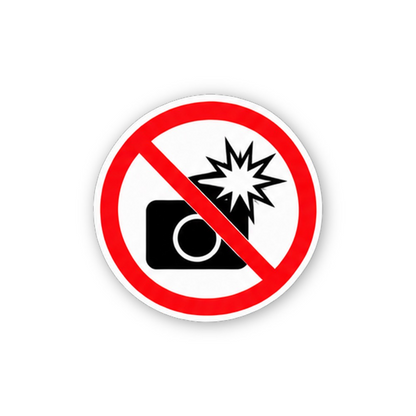 Red Crossed Flash Camera Small Circle Vinyl Decal Stickers
