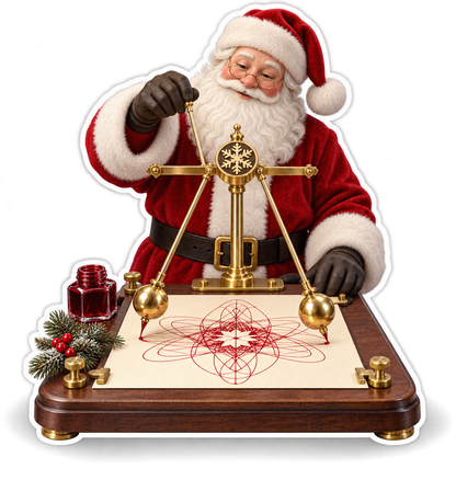 Santa Drawing Red Pendulum Pattern Art Vinyl Decal Stickers
