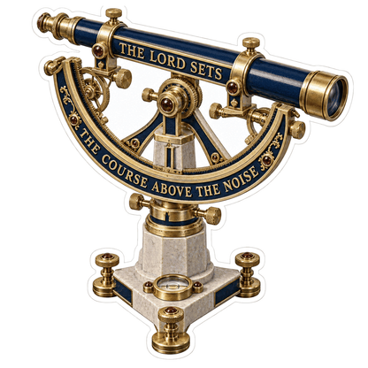 Faith Blue Telescope on Brass Arch Stand Art Vinyl Decal Stickers
