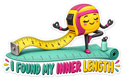 Measuring Tape Balancing on Mat Art Vinyl Decal Stickers