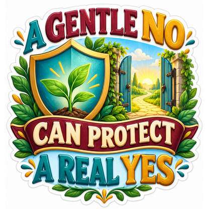 A Gentle No Can Protect a Real Yes Art Vinyl Decal Stickers