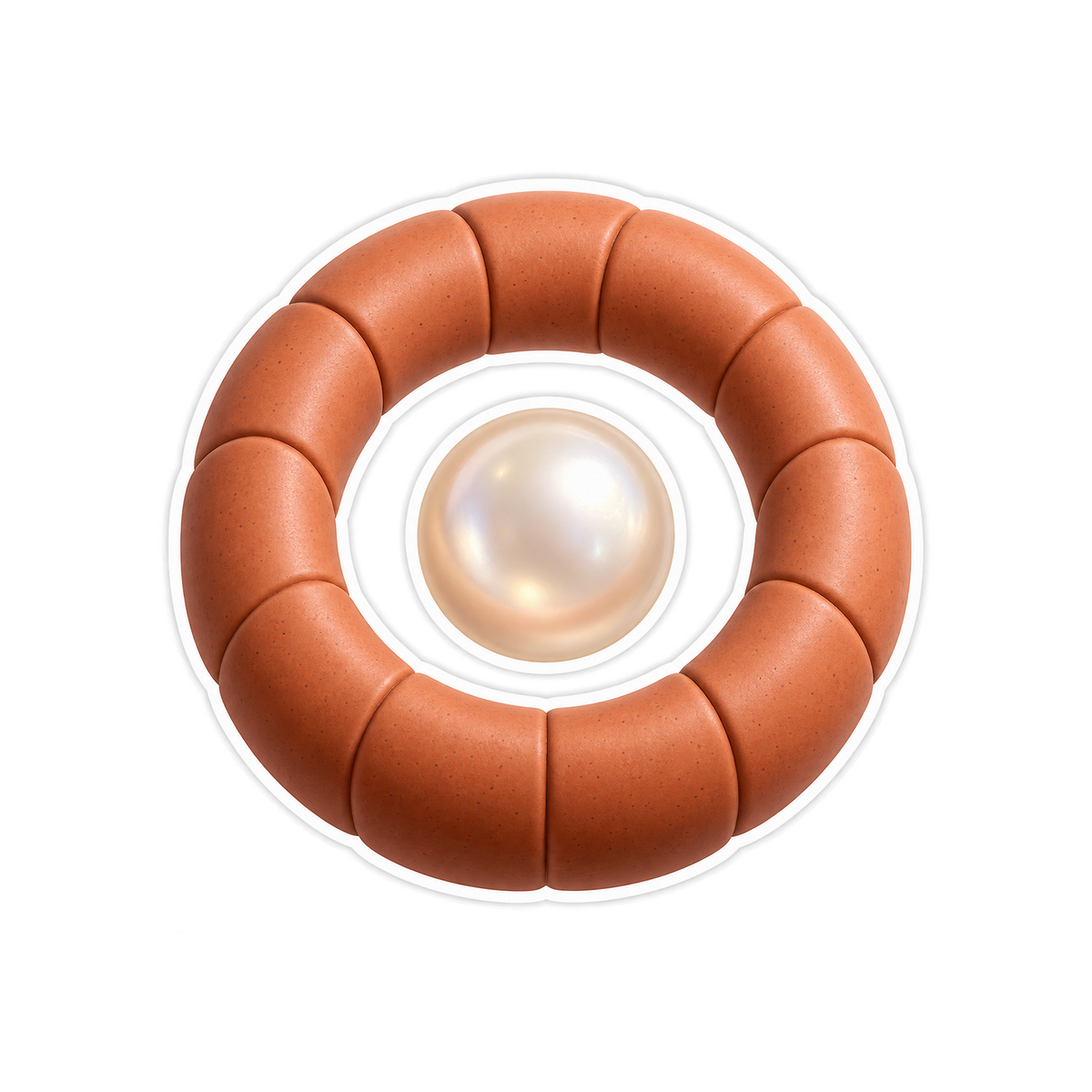 Terracotta Cushion Ring Pearl Art Vinyl Decal Stickers