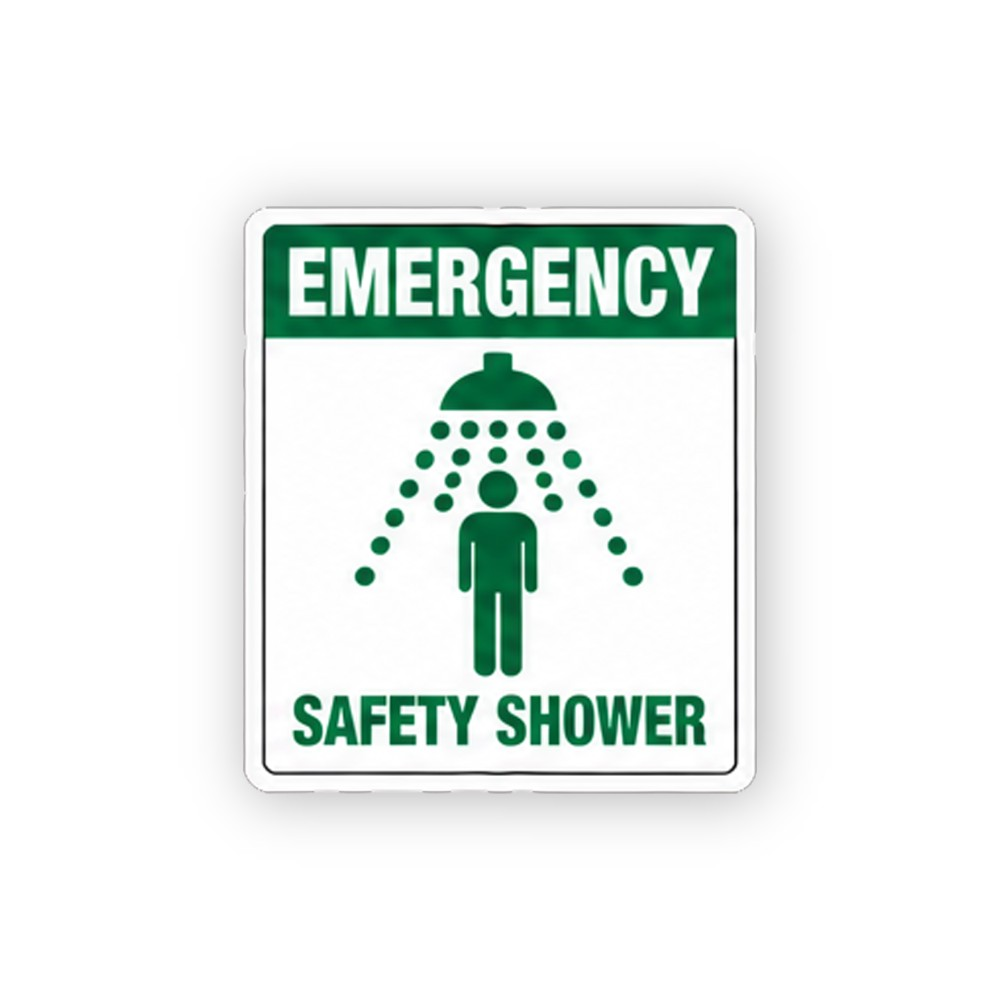 Green Emergency Shower Figure Text Portrait Vinyl Decal Stickers