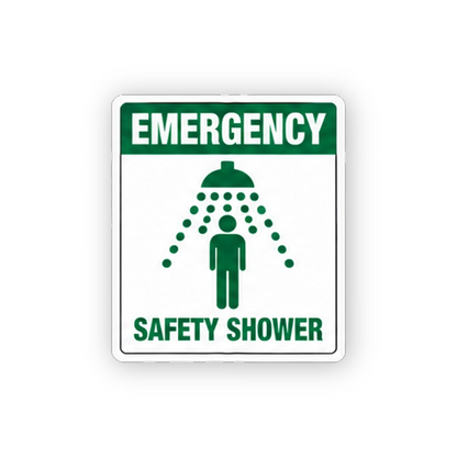 Green Emergency Shower Figure Text Portrait Vinyl Decal Stickers