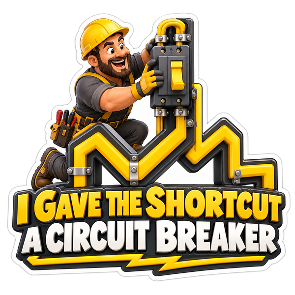 Worker Switching Box on Yellow Zigzag Arrow Vinyl Decal Stickers