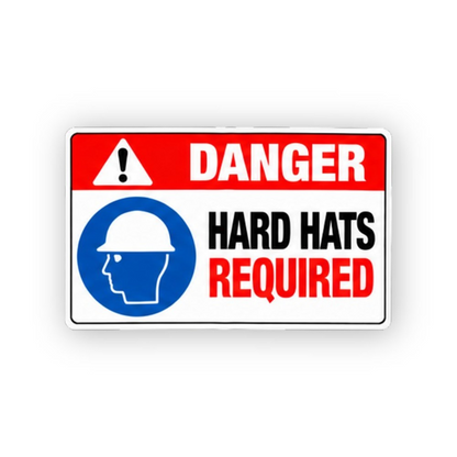 Red Danger Hard Hats Blue Profile Panel Vinyl Decal Stickers