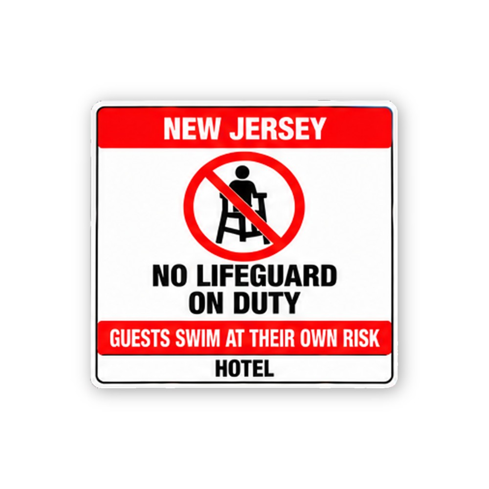 Red New Jersey Lifeguard Hotel Portrait Vinyl Decal Stickers