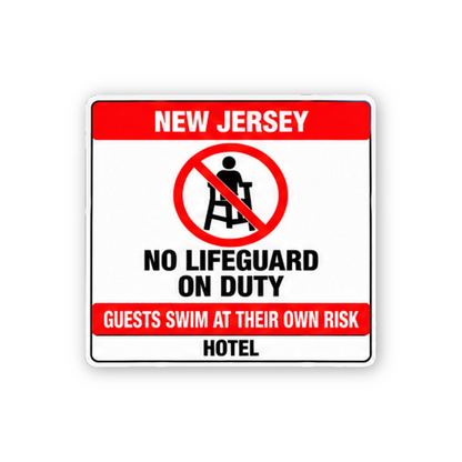 Red New Jersey Lifeguard Hotel Portrait Vinyl Decal Stickers