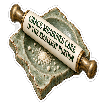 Grace Scroll on Green Tray Art Vinyl Decal Stickers