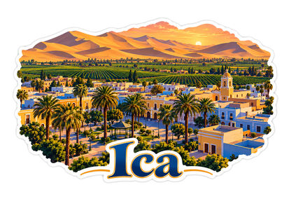 Ica Desert City with Vineyards and Sunset Dunes Vinyl Decal Stickers