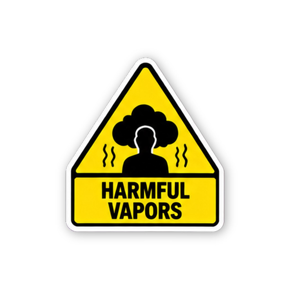 Yellow Vapor Cloud Head Triangle Text Tab Vinyl Decal Stickers
