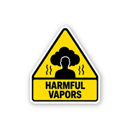 Yellow Vapor Cloud Head Triangle Text Tab Vinyl Decal Stickers