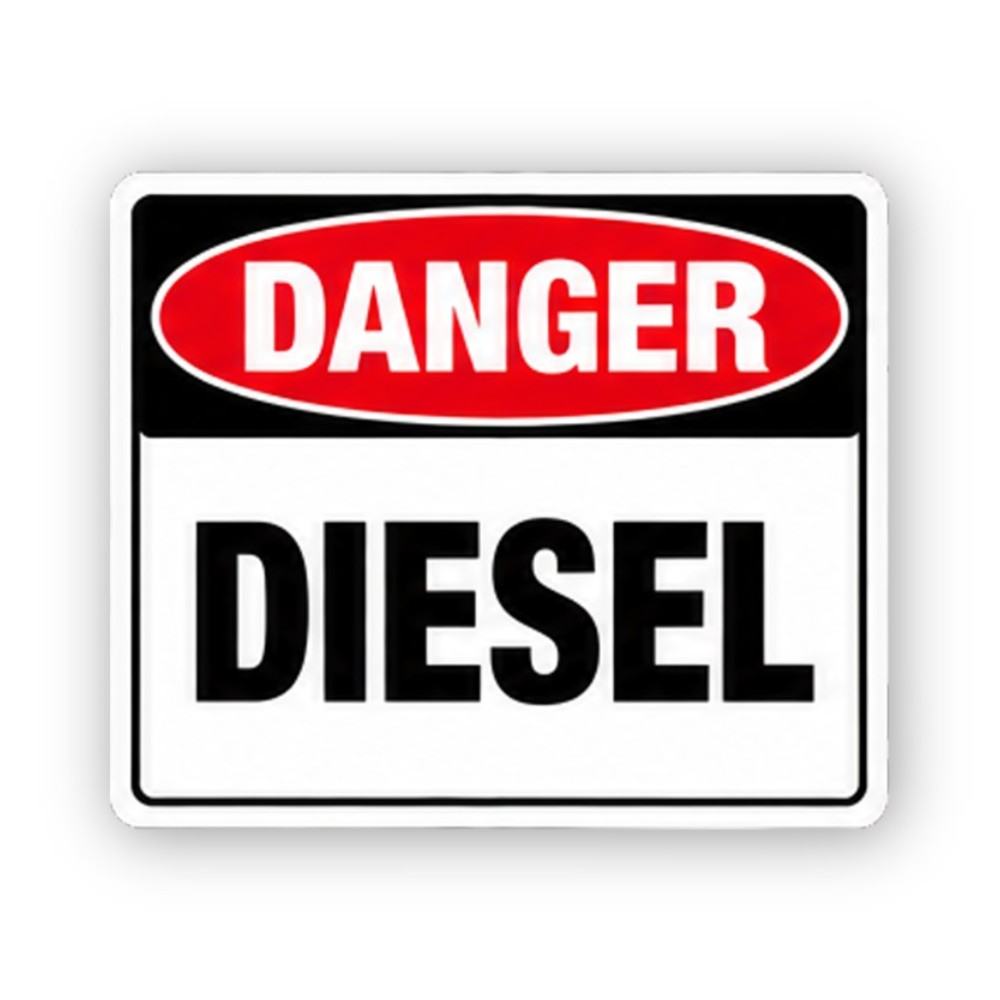 Red Diesel Bold Text Rectangle Vinyl Decal Stickers
