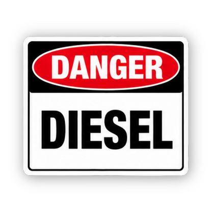 Red Diesel Bold Text Rectangle Vinyl Decal Stickers