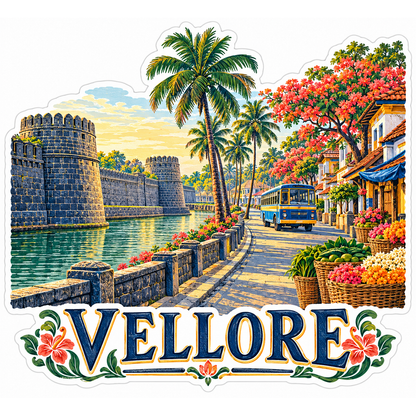 Vellore Fort Moat and Palm Avenue Art Vinyl Decal Stickers