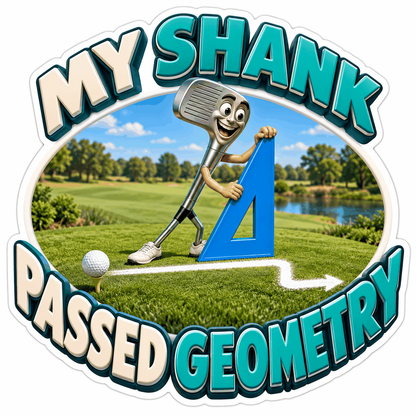 Golf Club Holding Blue Geometry Triangle Art Vinyl Decal Stickers
