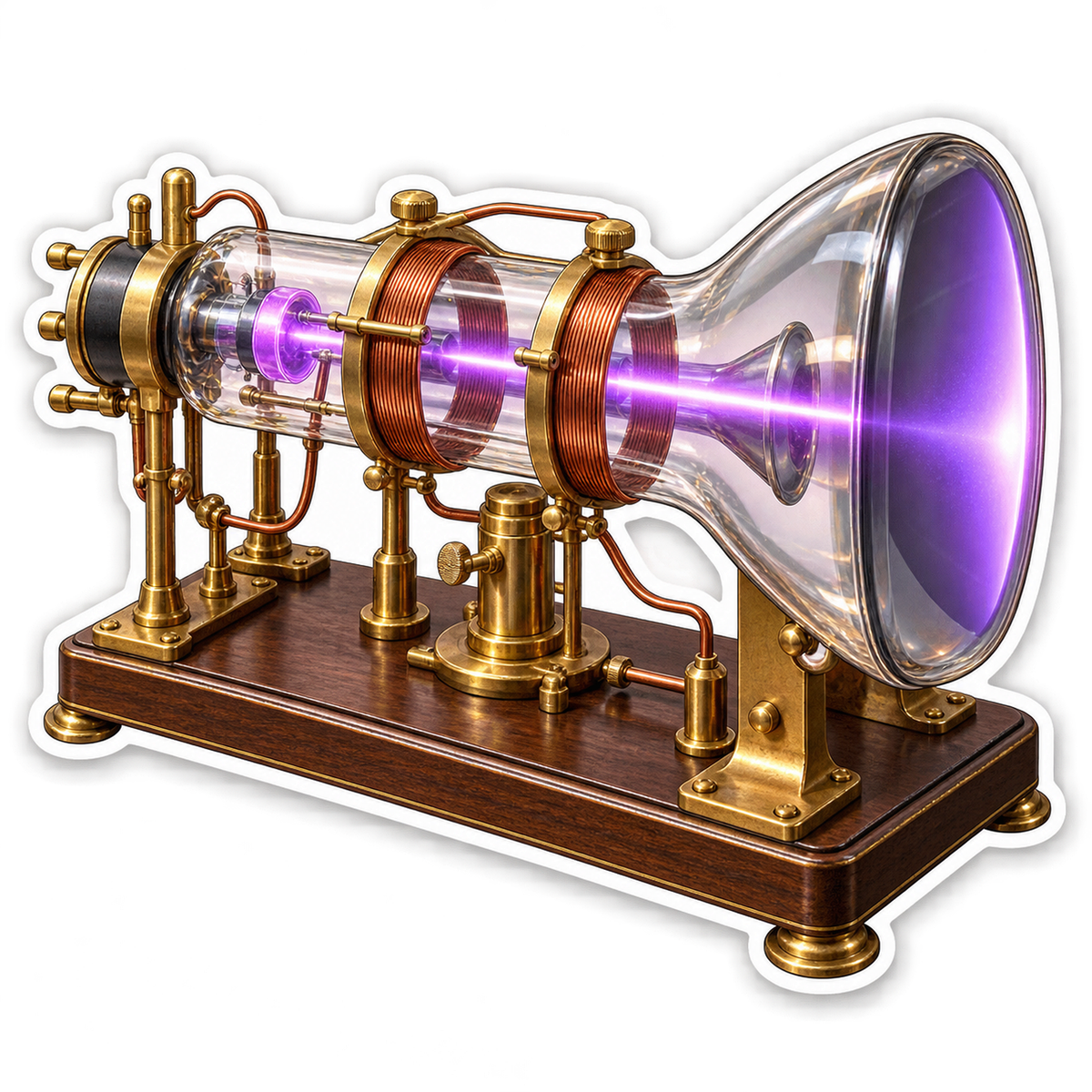 Purple Beam Tube With Gold Brass Supports Art Vinyl Decal Stickers