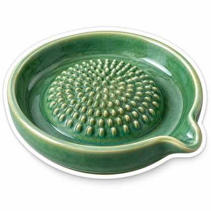 Green Grater Dish with Raised Dots and Pour Lip Vinyl Decal Stickers