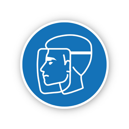 Blue White Face Shield Profile Circle Vinyl Decal Stickers