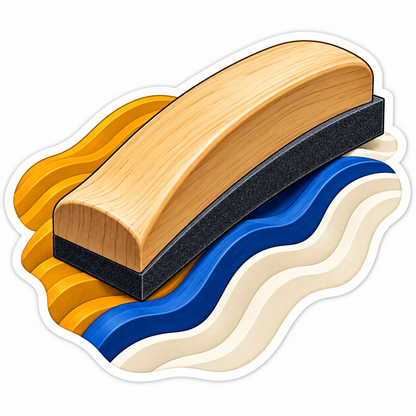 Wooden Radius Block Colorful Waves Art Vinyl Decal Stickers