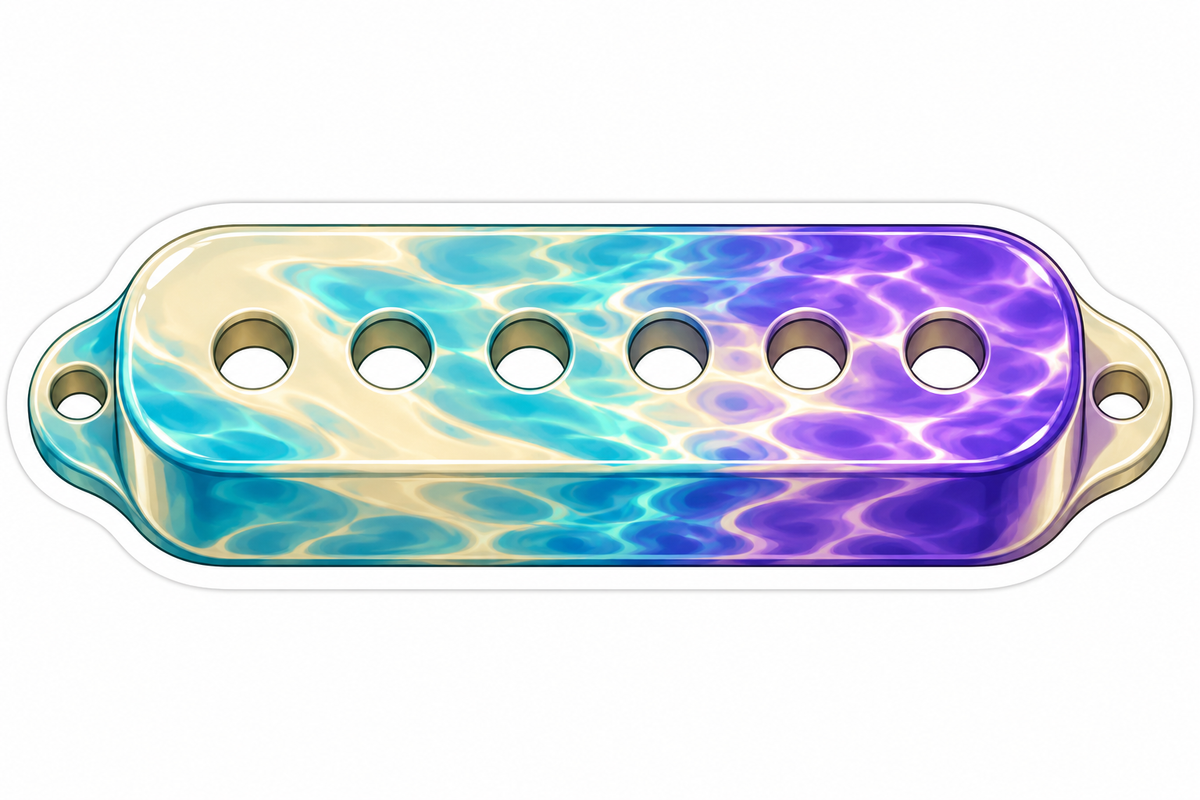 Rainbow Water Pattern Metal Guitar Cover Vinyl Decal Stickers