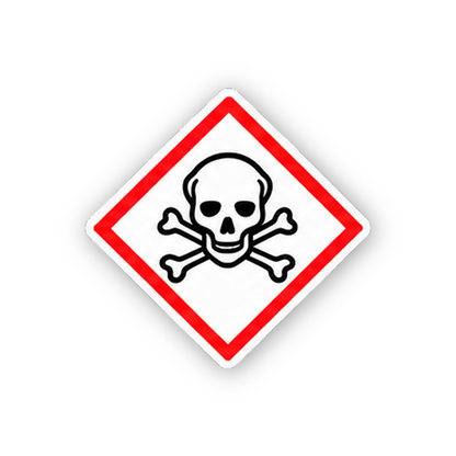 Red Diamond Outlined Skull Crossbones Vinyl Decal Stickers