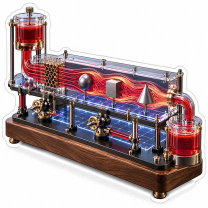 Red Flow Tube Display With Valves Art Vinyl Decal Stickers