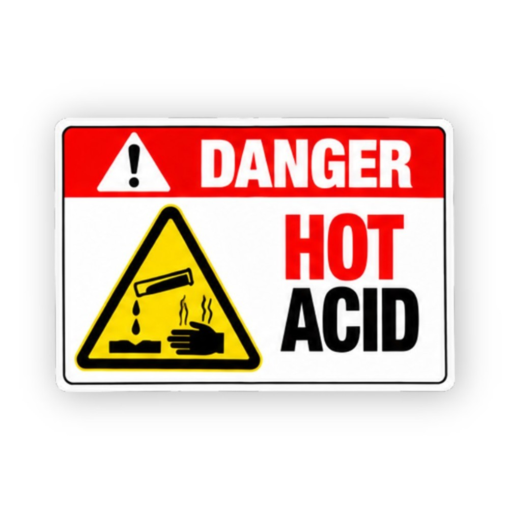 Red Danger Hot Acid Test Tube Hand Panel Vinyl Decal Stickers