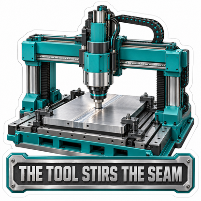 Teal Gantry Machine Stirs Seam Quote Vinyl Decal Stickers