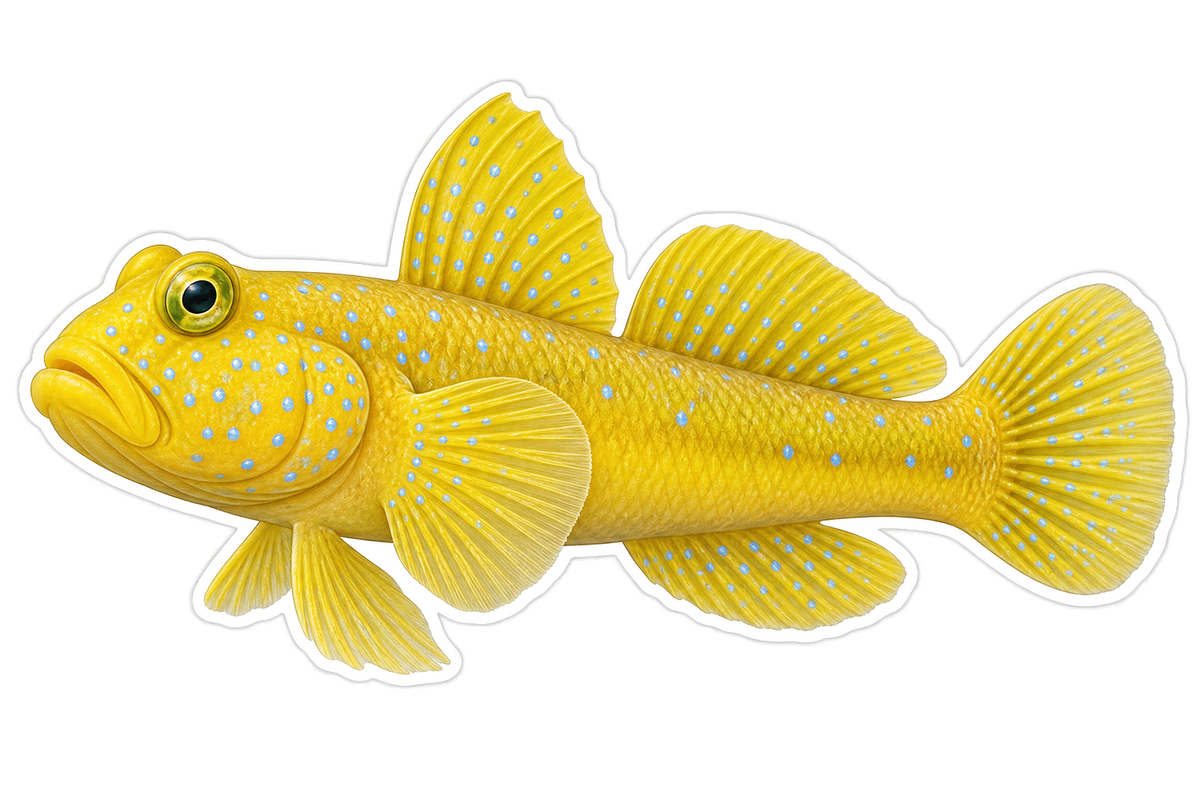 Yellow Spotted Watchman Goby Art Vinyl Decal Stickers