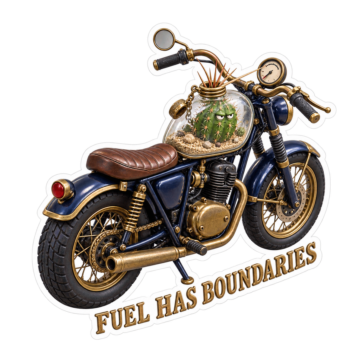 Motorcycle with Glass Plant Terrarium Art Vinyl Decal Stickers
