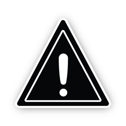 Black White Exclamation Triangle Vinyl Decal Stickers