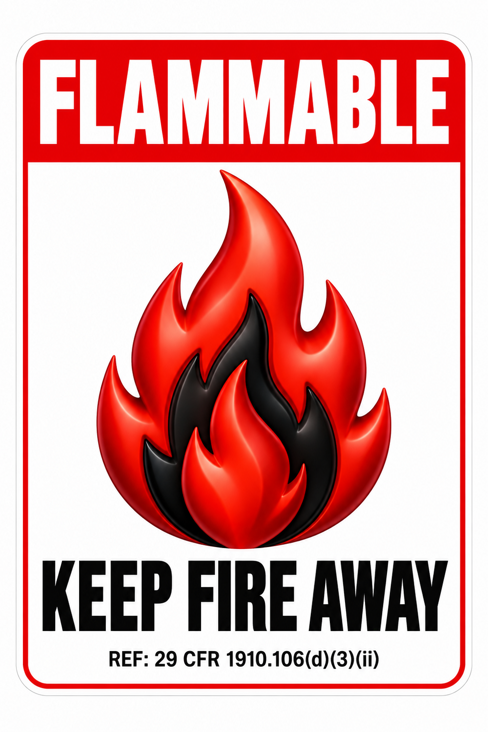 Red Flame Keep Fire Away Sign Art Vinyl Decal Stickers