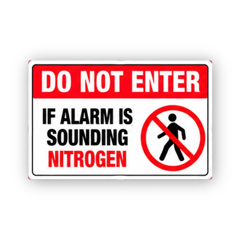 Red Nitrogen Alarm Crossed Walker Panel Vinyl Decal Stickers