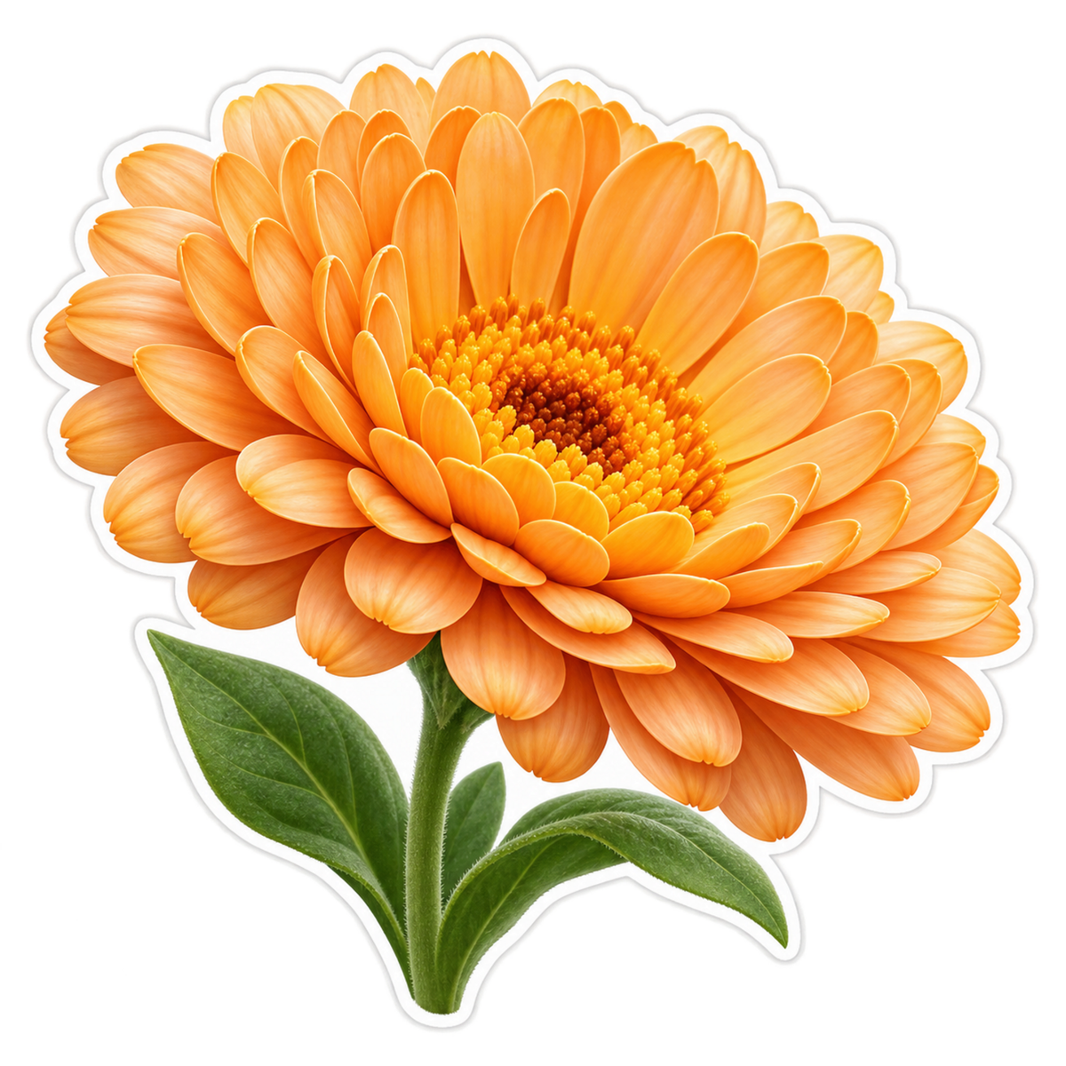 Apricot Calendula Blossom Art Vinyl Decal Stickers