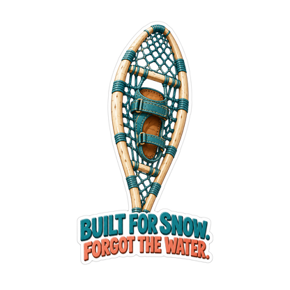 Teal Woven Snowshoe with Water Quote Vinyl Decal Stickers